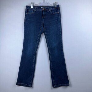 INC Denim Bootcut Jeans Womens Size 8 Short Mid Rise Regular Fit Dark Wash Blue